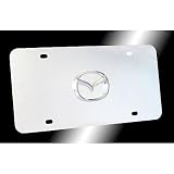 Auto Gold MAZ2CC Chrome On Chrome License Logo Plate, Mazda (New)