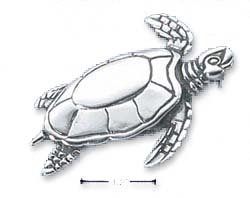 Sterling Silver Sea Turtle Pin - JewelryWeb