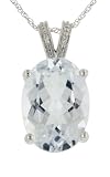 10k White Gold White Topaz Pendant w/ Diamond Accent, 18