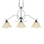 Murray Feiss F2048/3GBZ Morningside Three-Light Billiard Chandelier, Grecian Bronze with Cream Snow Glass Shades