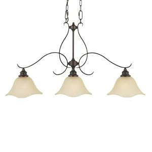 Murray Feiss F2048 3GBZ Morningside Three-Light Billiard Chandelier, Grecian Bronze with... by 