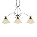 Murray Feiss F2048/3GBZ Morningside Three-Light Billiard Chandelier, Grecian Bronze with Cream Snow Glass Shades
