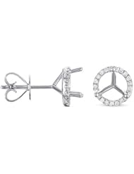 14K White Gold 0.15cttw Round Diamond Earring