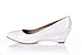 VogueZone009 Womens Closed Pointed Toe Low Heel Wedges PU Soft Material Solid Pumps