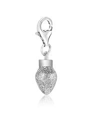 Sterling Silver Christmas Light Charm with Silver Enamel Finishing