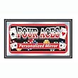Four Aces Framed Personalized Poker Mirror - Game Room Products > Mirrors > Customized Signs