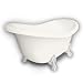 American Bath Factory B1-1600-BB-DM3-M2-15-WH Princess Slipper Clawfoot Bathtub in Bisque, Ball and