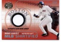 2003 Fleer Focus JE MLB Shirtified Game Jersey #MR Manny Ramirez - Boston Red Sox (Piece of Authentic Game-Worn Jersey) (Baseball Cards)