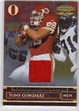 2007 Donruss Gridiron Gear Jerseys O's #93 Tony Gonzalez - Kansas City Chiefs (Piece of Authentic Game-Worn Jersey - Serial #d to 100) (Football Cards)