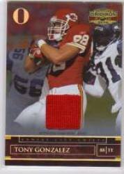 2007 Donruss Gridiron Gear Jerseys O's #93 Tony Gonzalez - Kansas City Chiefs (Piece of Authentic Game-Worn Jersey - Serial #d to 100) (Football Cards)