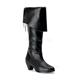 Pleaser Stack Heel Ladies Pirate Krempel-Stiefel schwarz
