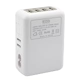 EZOPower White 4-Port USB International Travel Wall Charger 2.1A + 4 interchangeable wall plugs (US, UK, EU and AU) - Retail Packaging EZOPower White 4-Port USB International Travel Wall Charger 2.1A + 4 interchangeable wall plugs (US, UK, EU and AU) - Retail Packaging