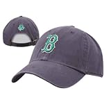 Boston Red Sox MLB Navy Green B Adjustable Raised Garment Wash Clean up Baseball Hat / Cap
