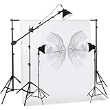 750 Watt Continuous Light Kit with Umbrellas,backdrop and a Support System