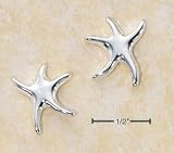 Sterling Silver Polished Starfish Earrings by SilverChicks