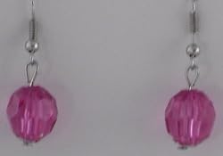 Pink Gem Cut Globes Earrings