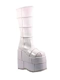 High White Goth Gaga Lady Platform Wedge Boot - Mens 5