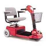 Rally 3-Wheel Scooter w/35AH Batteries & Charger + Flat Free Tires - Candy Apple Red - Gray Fabric Seat Coverings - 1 Year In-Home Service