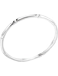 Sterling Chic Collection Polished Silver Bamboo Bangle Bracelet