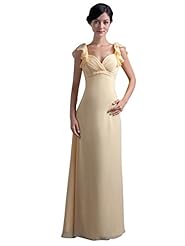A-line Flutter Empire Natural   Waistline Chiffon Sweetheart Lace Floor Length Bridesmaid Dress 