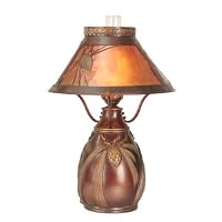 Dale Tiffany Pinecone Mica Hurricane Table Lamp