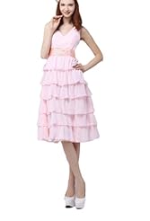 V-neck Corset   Waistline Knee Length Evening Dress/Prom Dress 