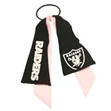 Oakland Raiders Pink Ribbon Ponytail Holder