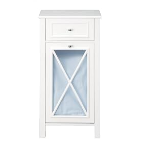 <b>Citadel Clothes Hamper with One Drawer, White</b>
