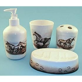 WILD HORSE western SOAP DISH TOOTHBRUSH bathroom