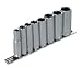 3/8 Deepwell Socket with Rail SAE - 9 Pieces