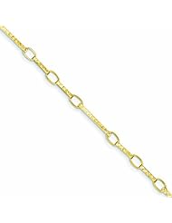 Genuine 14K Yellow Gold Polished And Textured Fancy Link Bracelet 7.25 Inches 2 Grams Of Gold 100% Satisfaction Guaranteed.