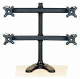 Quad Monitor Stand Free Standing Curved Arm