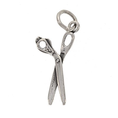 Sterling Silver Charm  Scissors  Sewing, Quilting, Scrapbooking Hobby 24mm
