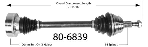 Empi 80-6839 CV Joint Half-Shaft Assembly On Sale