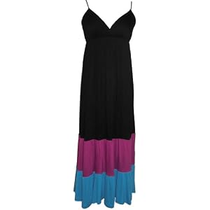 Plus Size Color Block Tiered Maxi Dress