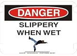 10 x 14 Photo Realistic Danger Signs- Floor Slippery When Wet