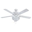 Litex NP52WW5C Newport 52-Inch Remote Control Adaptable Five-Blade Ceiling Fan, White with
