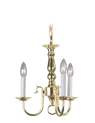 Home Improvement: Livex Lighting 5013-02 Williamsburg 3 Light POLISHED BRASS Chain Hung / Flush Mount Mini Chandelier. - Livex Lighting