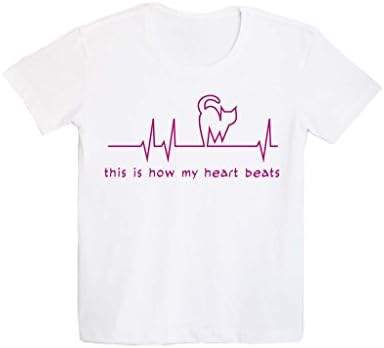 Poly Cotton WHITE CREW NECK - This Is How My Heart Beat - Designed By TTG