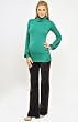 Rayon Knit Ruched side Turtleneck Top with Bubble Sleeves