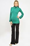 Rayon Knit Ruched side Turtleneck Top with Bubble Sleeves