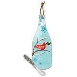 Winter Cardinal Bottle Cheese Server with Spreader