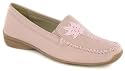 Dr Cringles "Jan" Ladies Leather Loafer Style Shoes - Pale Pink
