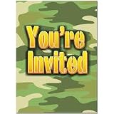 Camouflage Party Invitations 8 Pack