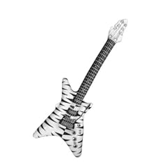 Aufblasbare Gitarre - Luftgitarre Rock Glam Poser V-Form schwarz-wei�