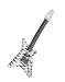 Aufblasbare Gitarre - Luftgitarre Rock Glam Poser V-Form schwarz-weiß