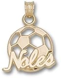 Florida State Seminoles Noles Soccer Ball Pendant - 14KT Gold Jewelry