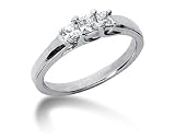 0.47CTW Trellis Three Stone Princess Cut Diamond Ring in 14k White Gold