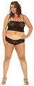 Sexy Black Mesh Slip With String & Necklace Plus Size