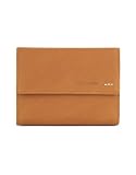 Roccobarocco Women's Signature Pebble-grain Leather ID Flap Wallet Tan